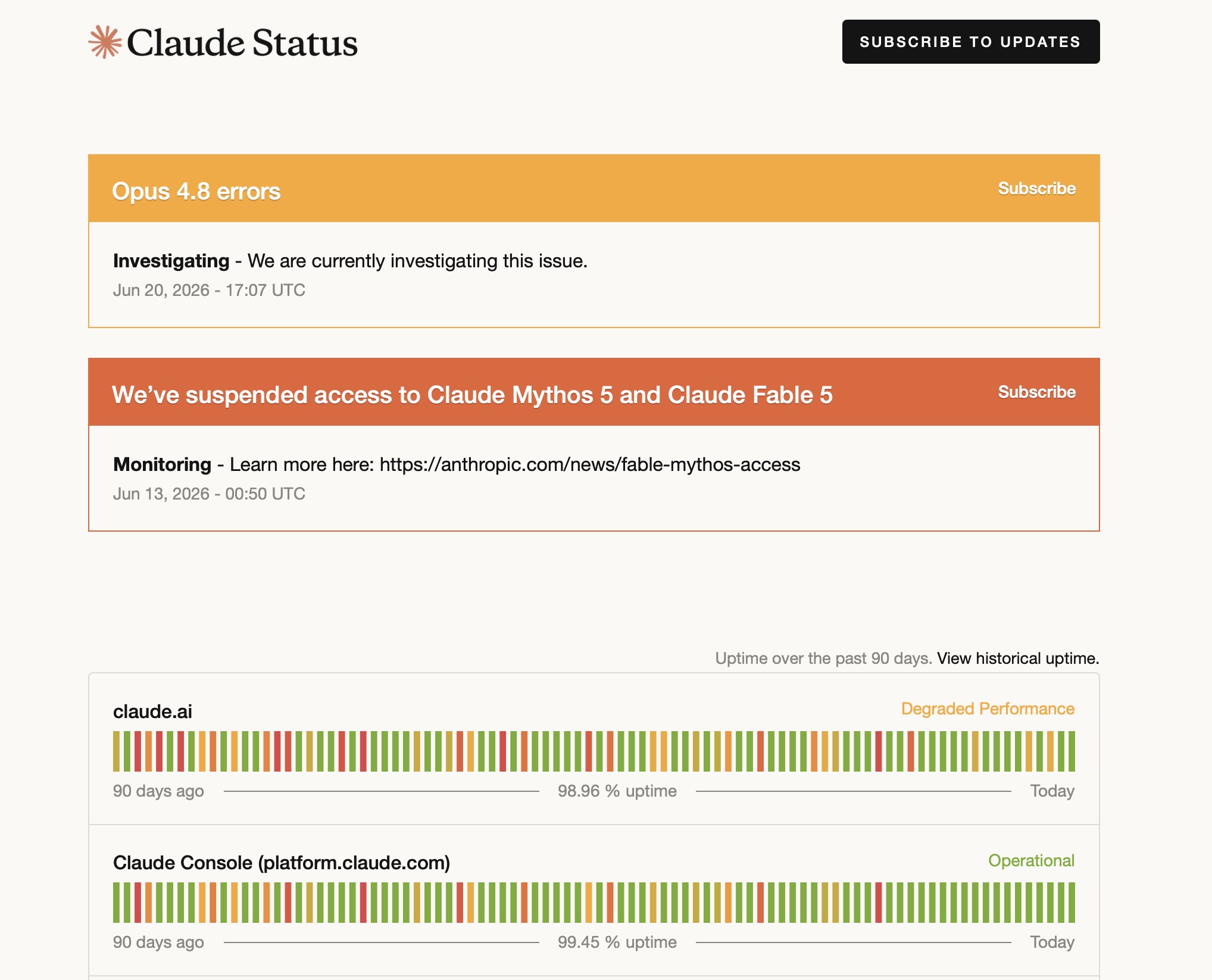Colorful page with Anthropic API status